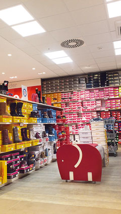 Shop-Beleuchtung bei Deichmann