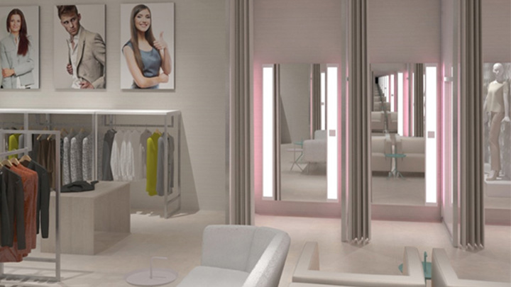 Philips Lighting PerfectScene Fitting Room kann Kunden demonstrieren, wie Kleidung in unterschiedlichen Umgebungen aussieht