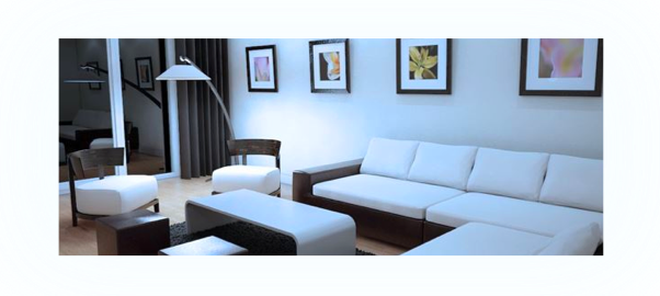 Wohnzimmer-Lichteffekt mit Farbtemperatur für kaltweißes Licht 