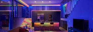 Raum eingerichtet mit smarter LED-Beleuchtung – connected by WiZ